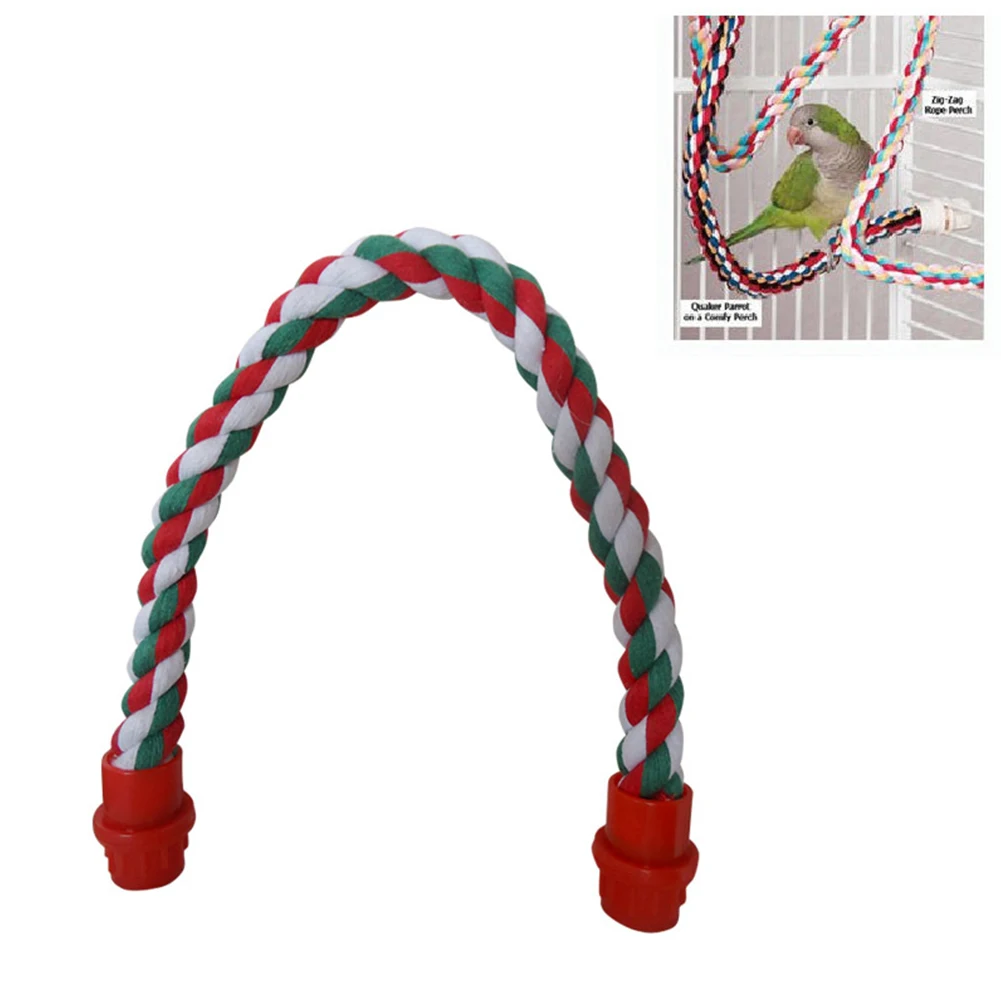 New Bird Parrot Stand Rope Parrot Toy Bird Hanging Line Brand new 44CM Cotton Bar Springboard Ladder Parrot Stand Holder Toys