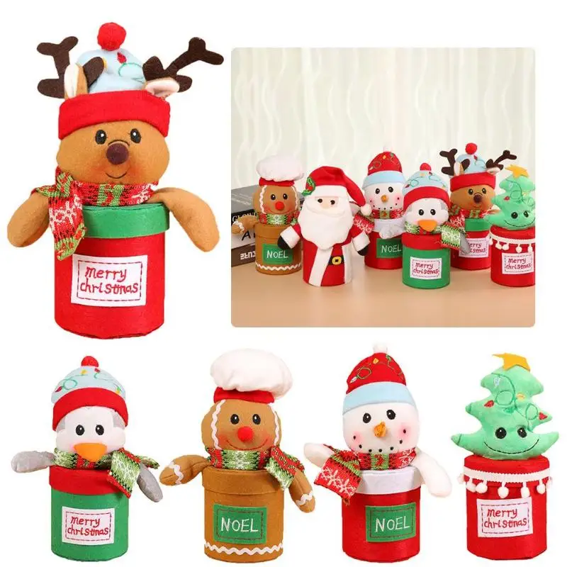 

Christmas Candy Jar Santa Claus Snowman Gift Box Xmas Ornaments Home Table Decor New Year Gift Christmas Home Decoration