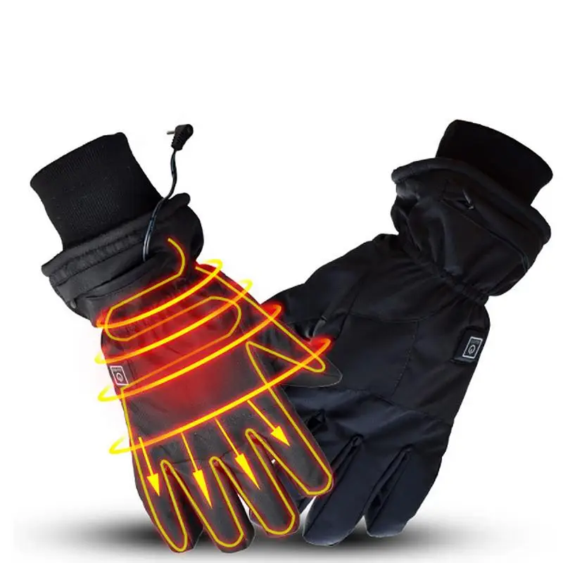 

Outdoor Electric Charging Heating Gloves 7.4v High Heat 3 Modes Control 5 Fingers Hand Back Palm Double heating