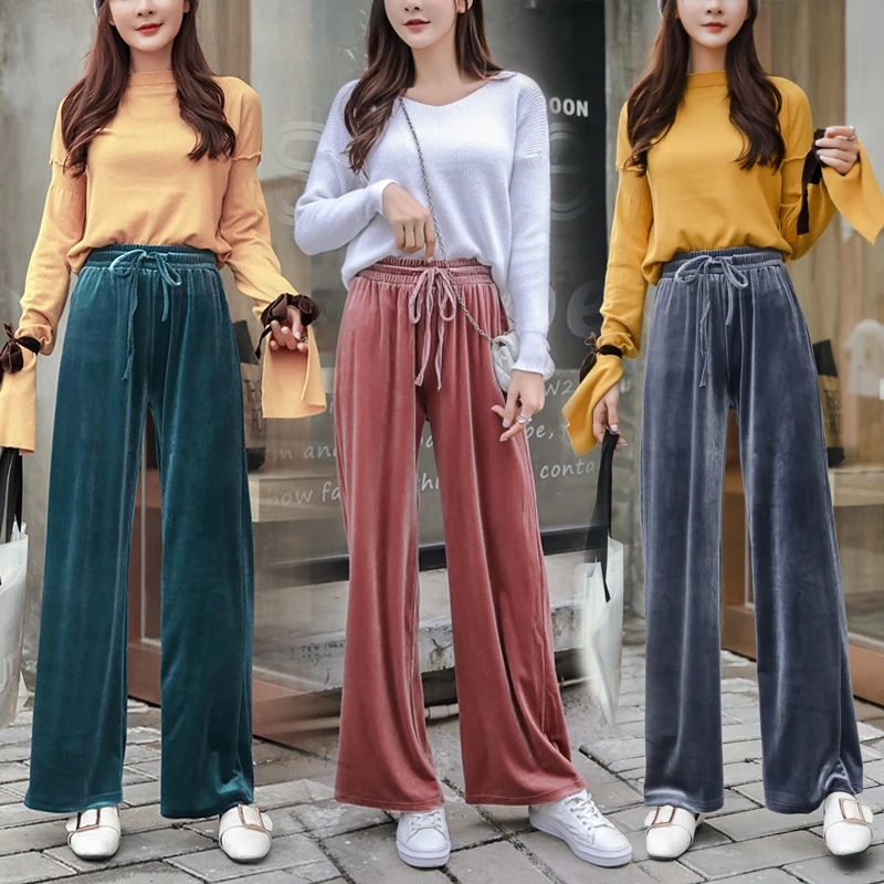 velvet loose pants