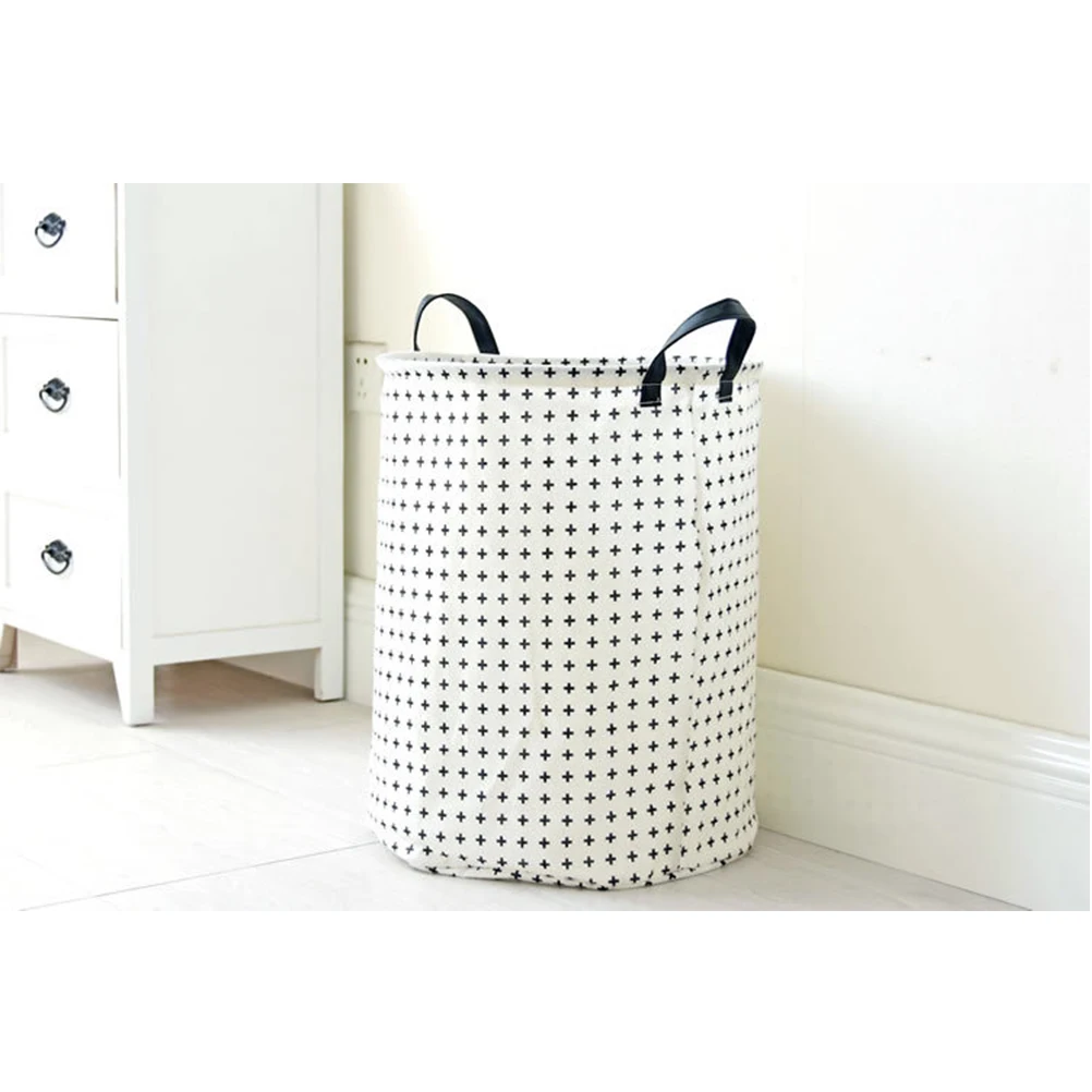 اليابانية نمط القطن و الكتان أشتات سلة التخزين طوي المحمولة سلة الغسيل القذرة الراقية صندوق تخزين ملابس