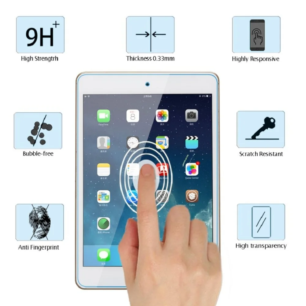 

9H Screen Protector for iPad mini 4 5 Tempered Glass For iPad Pro 9.7 10.5 12.9 2017 Screen Protect For iPad 2 3 4 Pro 5 6 Film