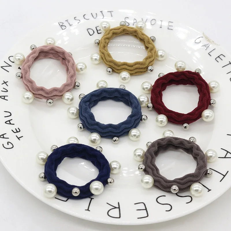 

Hot 1PC Korean Imitation Pearl Women Hair Rope Girls Elastic Hair Band Popular Hair Accessories