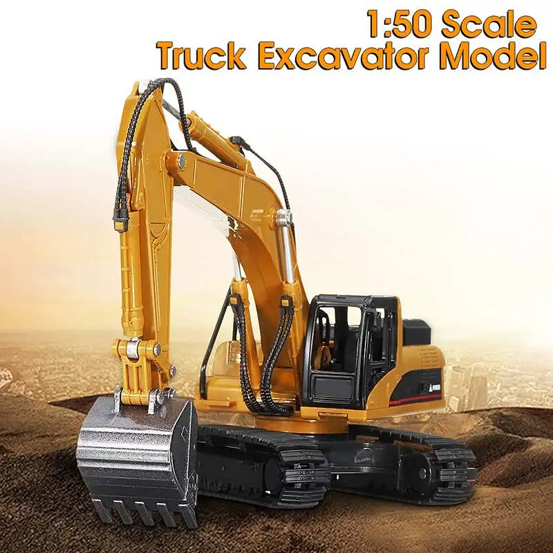 

1:50 Scale Simulation Construction Trucks Model Toy Static Alloy Excavator Dump Car Model Children Engineering Vehicle Toy Gifts
