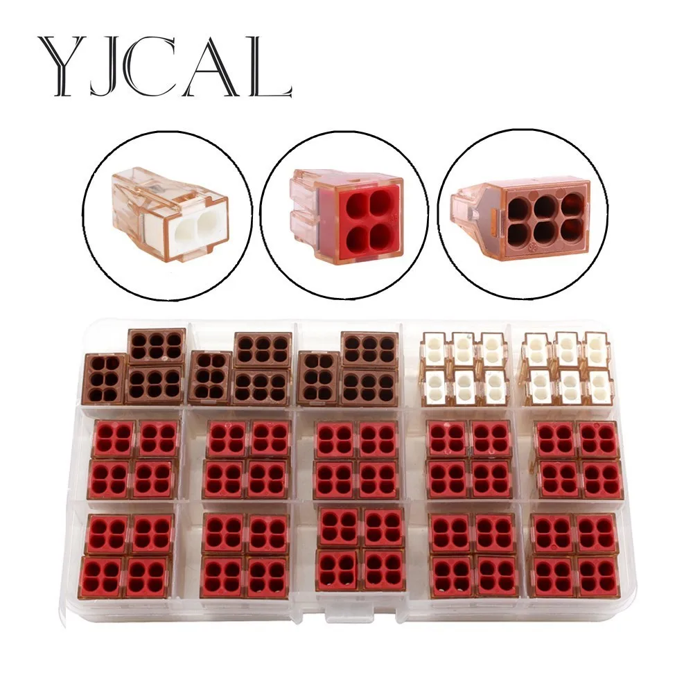 

Wago Type 61PCS/BOX Wire Terminal Quick Connector Plug Line Deconcentrator Bobbin Copper Insulated Joint 1.5-4.0 Square MM