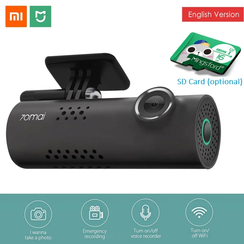 

English Version Xiaomi 70 Minutes 1080P Full HD Camera Smart WiFi Car Camera Mstar 8328P Sony IMX323 1080P 30fps for Car