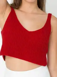 США для женщин вязать крючком Спагетти ремень V образным вырезом жилет Cami Танк Короткие топы, футболки