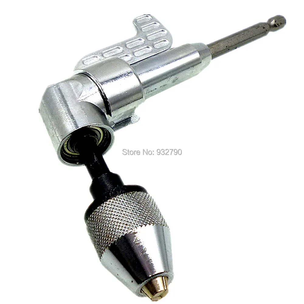 

1/4" Magnetic Angle Bit Driver Adapter Screwdriver 105 Degree with Keyless Chuck Driver Hex Shank Screwdriver to Drill Converter