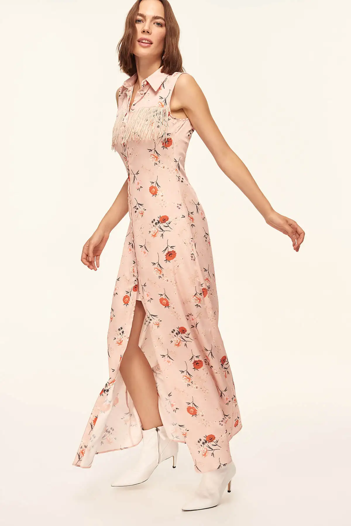Trendyol Powder Tufted Patterned Dress TOFSS18BB0333