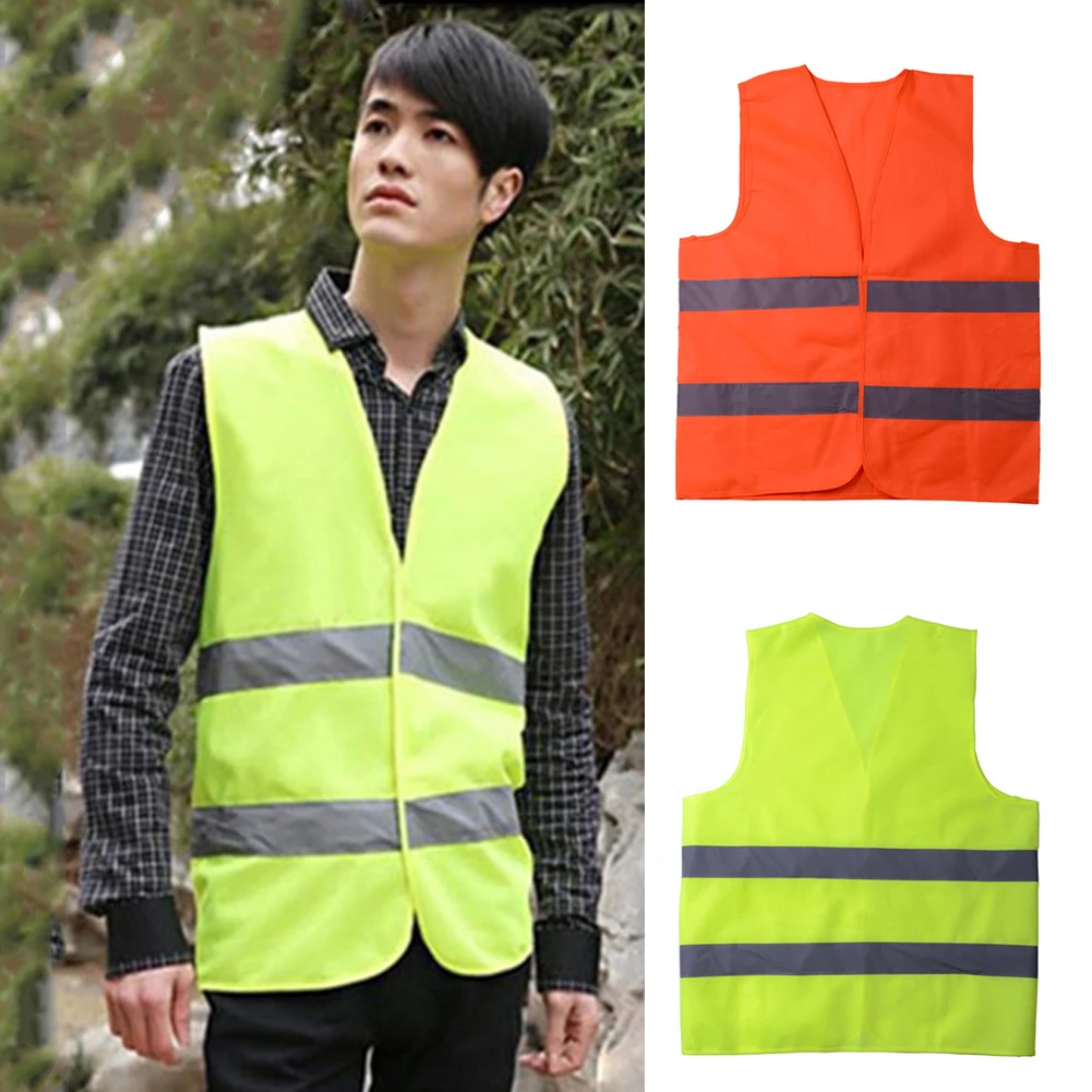 

Reflective Safety Visibility Vest Green Red Night Running Walking Warning Clothes Tank Tops V-Neck Sanitation Worker Shirts