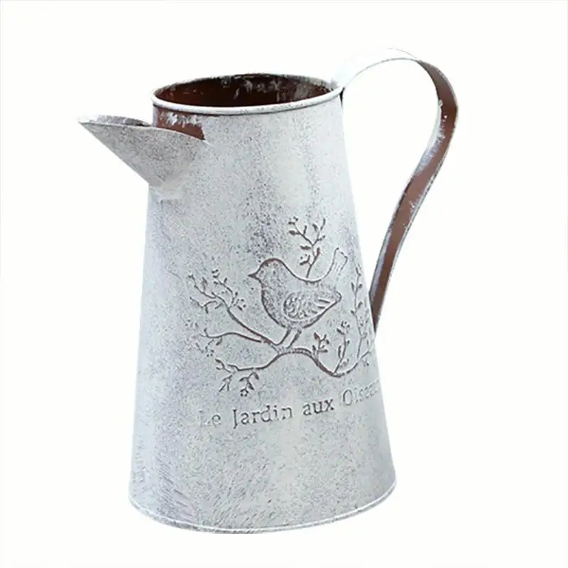 Creative Vintage Galvanised Metal Iron Flower Garden Shabby Vase Pot Barrel Planter Decor Desktop Flowers Vase For Home Decor Creative Vintage Galvanised Metal Iron Flower Garden Shabby Vase Pot Barrel Planter Decor Desktop Flowers Vase For Home Decor