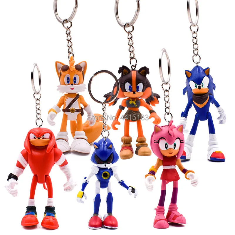 6 pcs/set Anime Sonic Key Chain Tails Amy Rose Knuckles PVC Action Figure Doll Model Toy Christmas Gift For Children 6 pcs/set Anime Sonic Key Chain Tails Amy Rose Knuckles PVC Action Figure Doll Model Toy Christmas Gift For Children