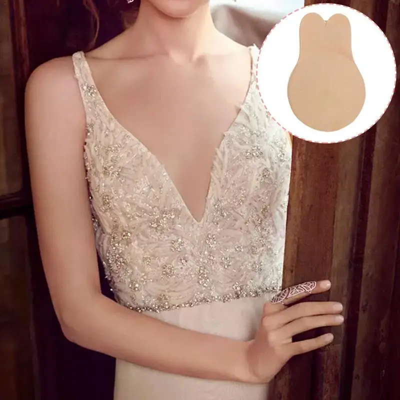 

2019 Invisible Underwear Women Chest Sticker Silicone Sticker Upper Lift Breast Thin Breathable For Off-the-shoulder Dress Tops