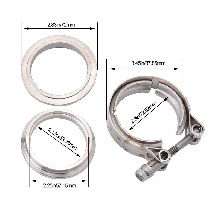 ESPEEDER 2/2. 25/2. 5/3/3,5 Inch на выхлопную трубу, Системы v-ленточный зажим Нержавеющая сталь v-ленточный фланец комплект для выхлопной трубы труба