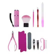 11 шт. Маникюрный Инструмент для дизайна ногтей стеклянная пилка маникюрная пилка машинки для стрижки устройство для пальцев ног ногтей художественные инструменты для красоты с портативной коробкой для хранения