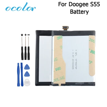 

ocolor For Doogee S55 Battery 5500mAh High Capacity Long standby Time With Tools For Doogee S55 Lite Mobile Phone Accessory