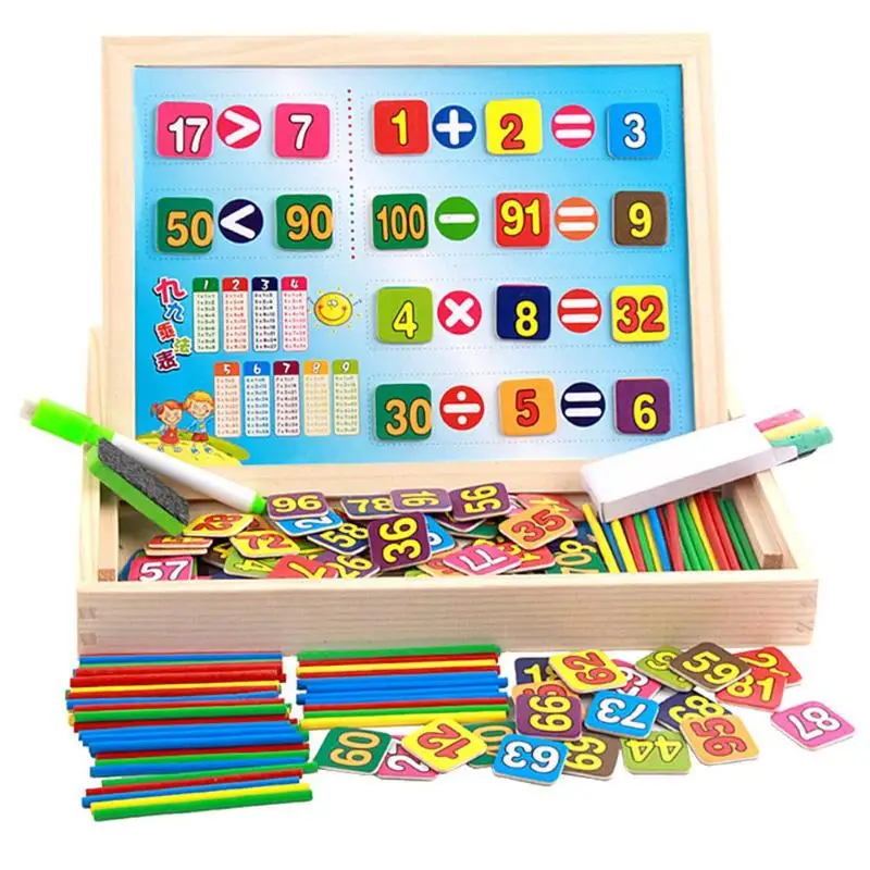 Wooden Teaching Math Toy Drawing Board Box Educational Toys Calculate Game Learning
