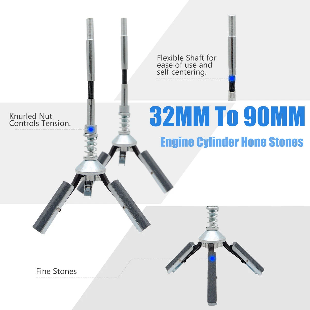 Engine Cylinder Hone Stones Flexible Shaft for 32mm to 90mm Engine