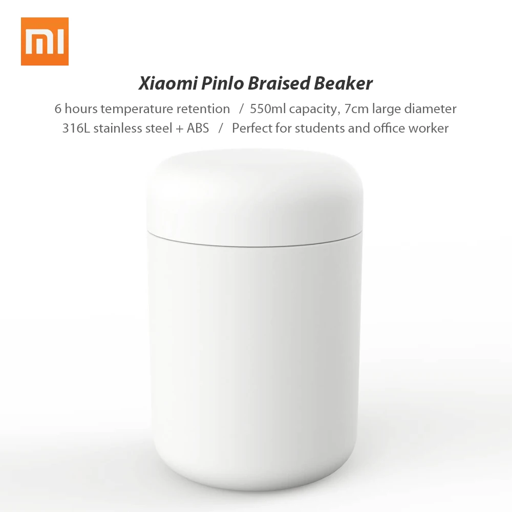 

550ml Xiaomi Pinlo Braised Beaker Vacuum Insulated Stainless Steel Cooking Thermos Portable Drink Food Lunch Travel Bucket