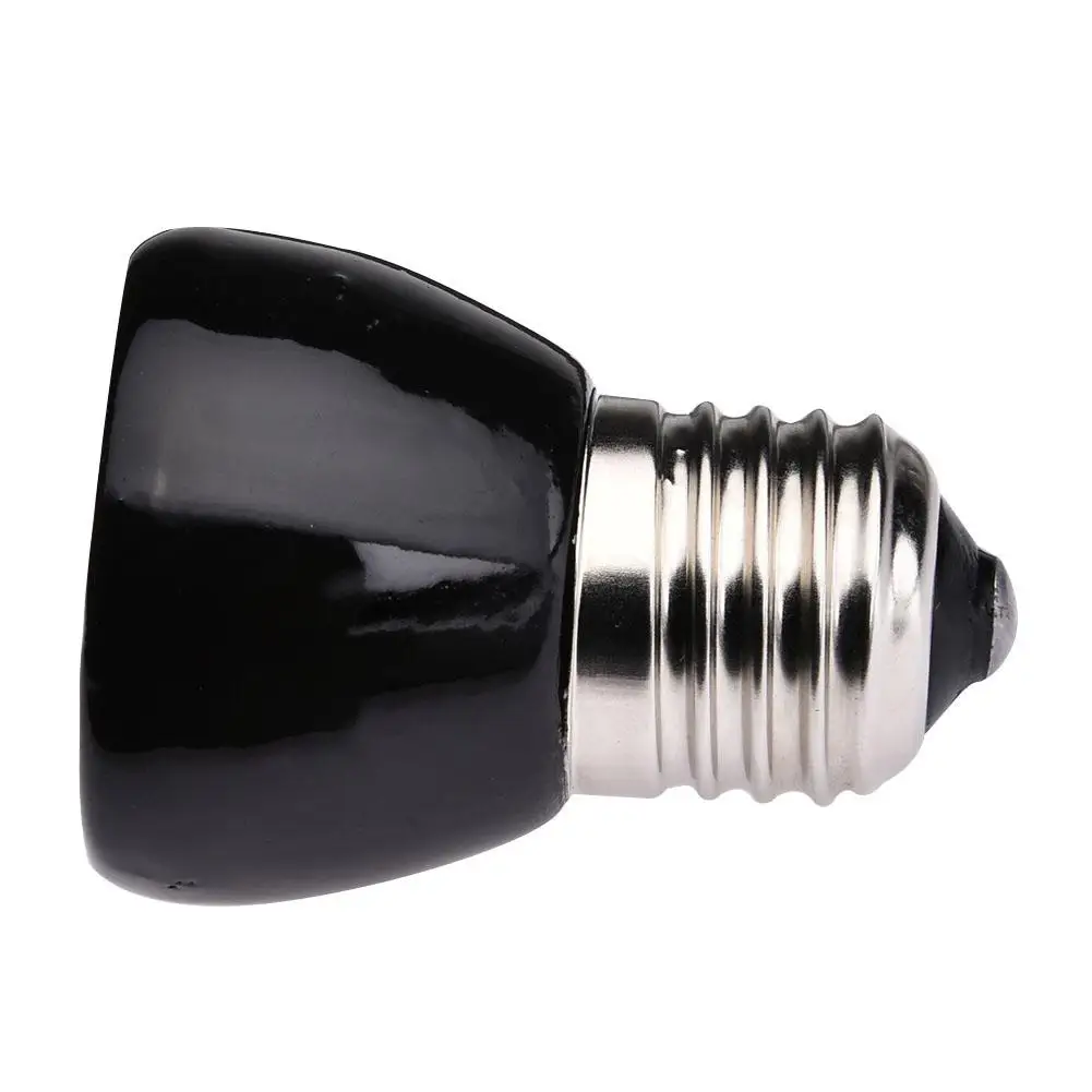25W/50W /75W /100W E27 Far-Infrared Ceramic Pet Heating Lamp For Lizard Spider Reptile Box Warmer Light Bulbs Heat Bulb Black