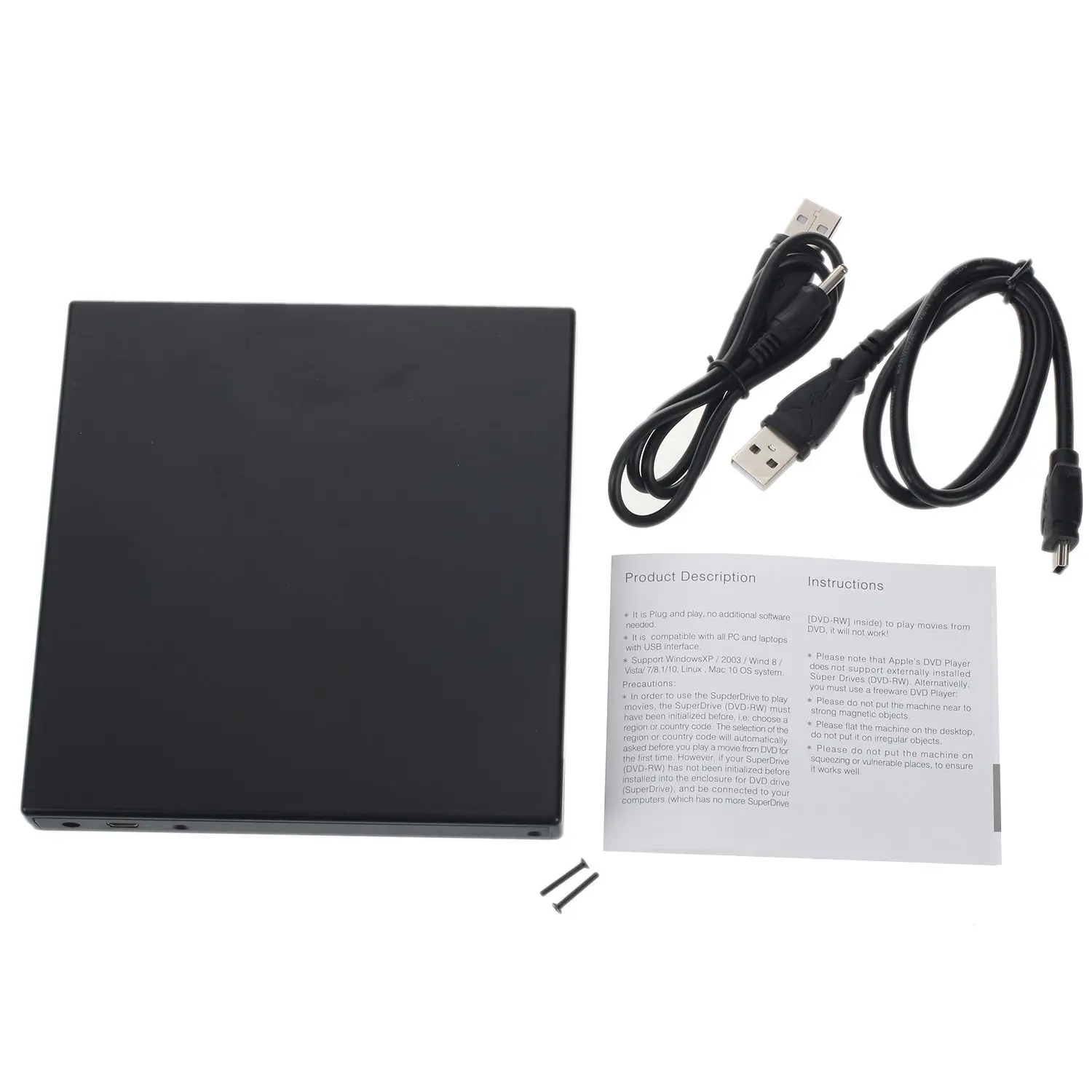  Laptop USB to IDE CD DVD RW ROM External Case Enclosue