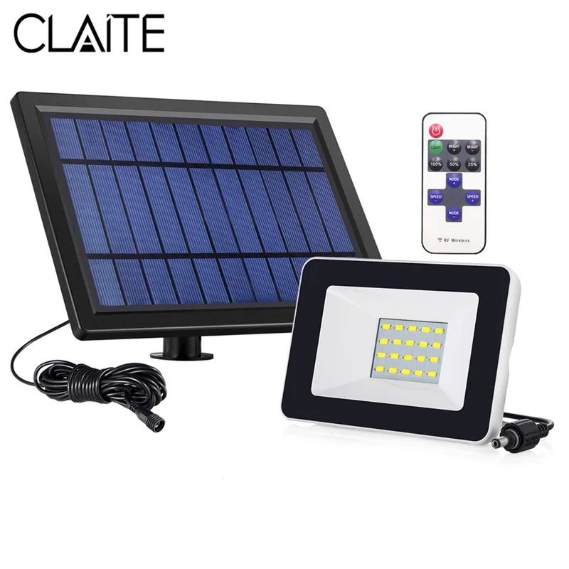 

CLAITE Solar LED Flood Light Outdoor Waterproof RF Remote Control 21 LED Wall Lamp Flood Light for Outdoor Garden Landscape Lamp