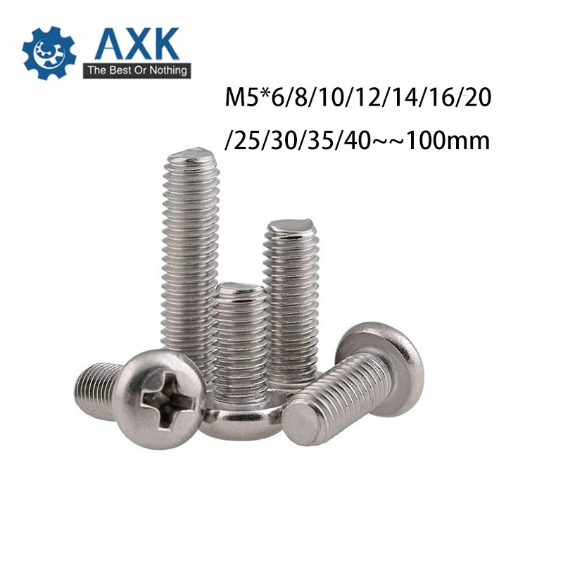 

GB818 M5 304 Stainless Steel Phillips Cross recessed pan head Screw M5*(6/8/10/12/14/16/20/25/30/35/40/45/50/60/70/80/90/100)