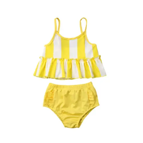 

Kids Baby Girls Swimming Tankini Bikini Set Stripe Swimwear Beach Swimsuit Baby Clothes Swimwear