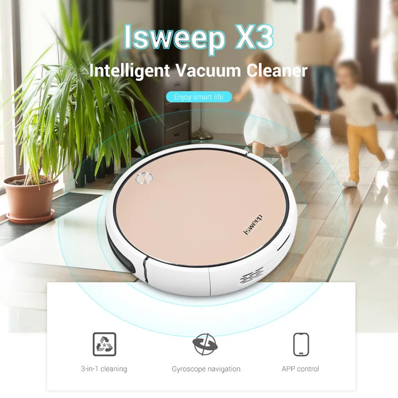 R$621.15 |Isweep aspirador de pó robô varredura & mop molhado recarga automática para o cabelo do animal estimação e piso duro poderosa sucção ultra fino controle app-in Aspiradores de pó from Eletrodomésticos on AliExpress 