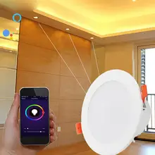 Полнофункциональный светодиодный Интеллектуальный светильник круглый потолочное утопленное пятно света WiFi rgbw-контроль работы с Alexa Amazon и Google Home