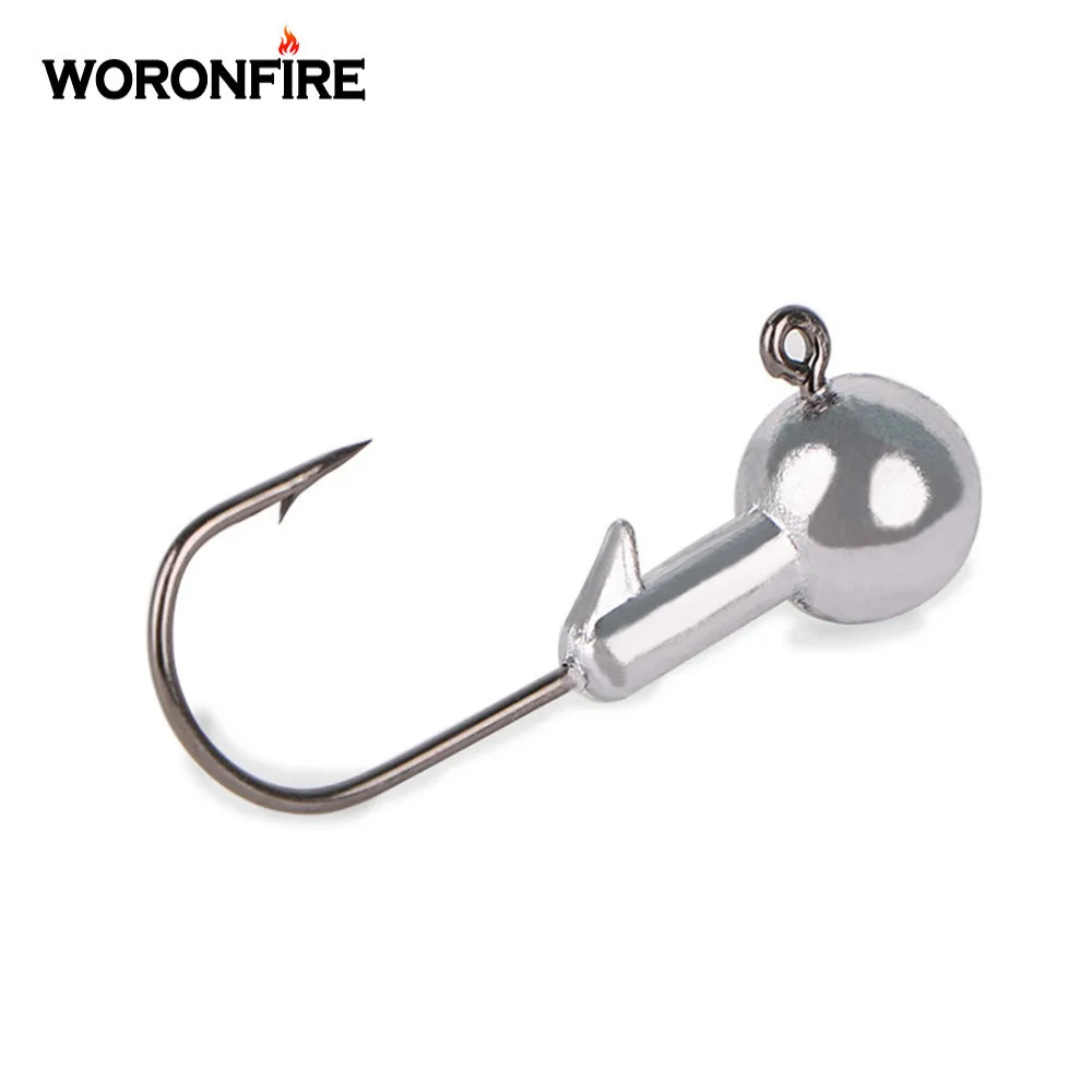 

10pcs/bag Round Jig Head Fishing Hook 1g 2g 3g 4g 5g 6g 7g 8g 9g 10g 12g 14g 16g 18g 20g 22g Barbed Rig Jig Hook Soft Lure Hook