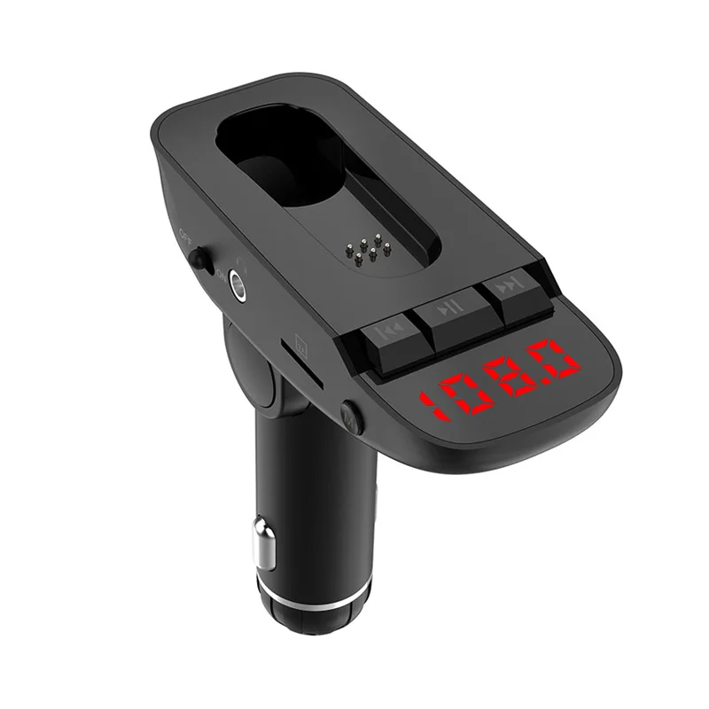 ER9 Bluetooth Wireless Earphone Hands Free MP3 Adapter car FM Transmitter Headset In ear Cigarette Lighter Plug Kit USB Charging
