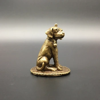 

Collection Chinese Brass Carved Zodiac Animal Dog Wealth Dog Watchdog Exquisite Small Statues