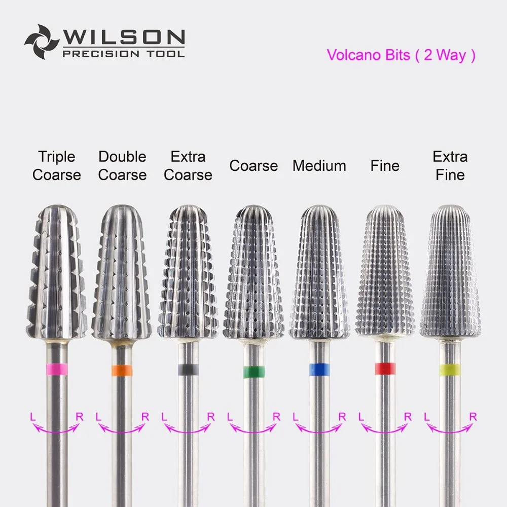 WILSON Volcano Bit 2 Way Nail Drill Bits Remove gel carbide Manicure tool  Hot sale Free shipping Nail acces wilson large rounded top bit nail drill bits manicure tools hot sale carbide nail bit electric hard gel removal nail drill bit