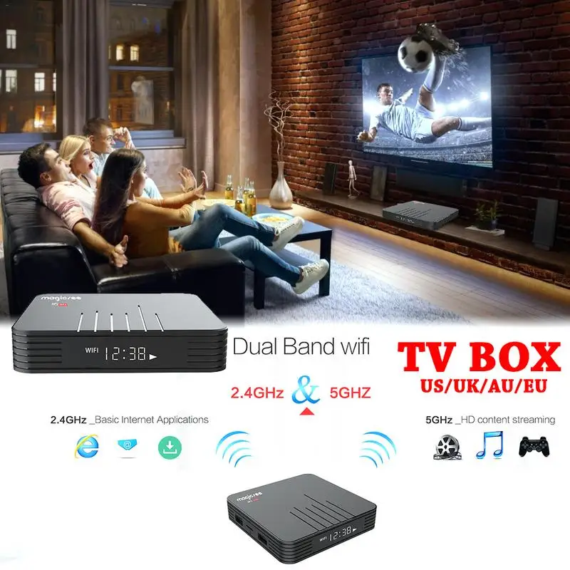 Magicsee N5 MAX Android 8 1 телеприставка S905X2 четырехъядерный двухдиапазонный WiFi ТВ