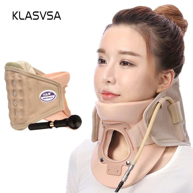 KLASVSA نفخ عنق الرحم الجر الرقبة مدلك جهاز علاج قابل للتعديل الرقبة نقالة طوق العمود الفقري الرعاية الصحية الاسترخاء