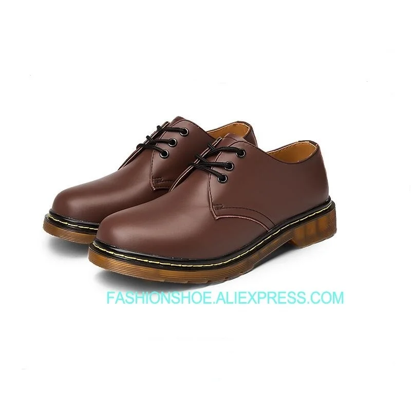 

2019 men Black Ankle Boots Shoes dr martins men Spring Autumn fashion Round Toe Low shoes Solid size 35-45