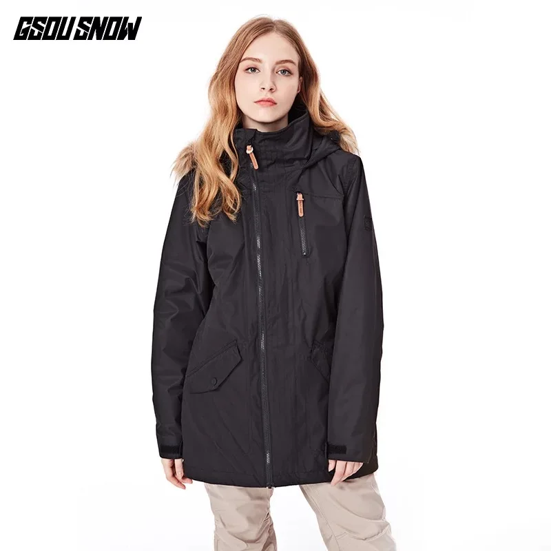 

GSOU SNOW Breathable Waterproof Jacket New Ski Cotton Coats Windproof Ski Female Antipilling Snowboard Warm Thicken Jackets