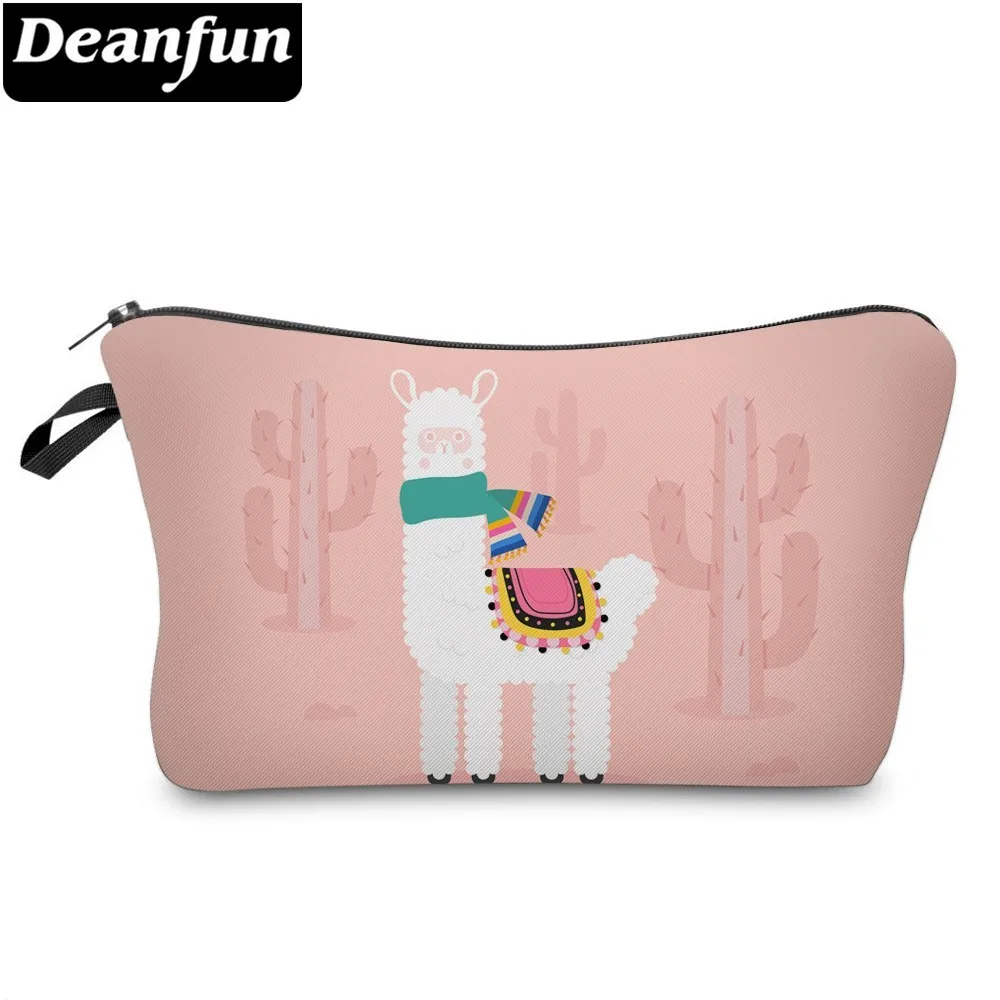 

Deanfun Waterproof Cute Cactus Llama Cosmetic Bag Roomy Alpaca Makeup Bag Travel Organizer Neceser Gift 51367 #