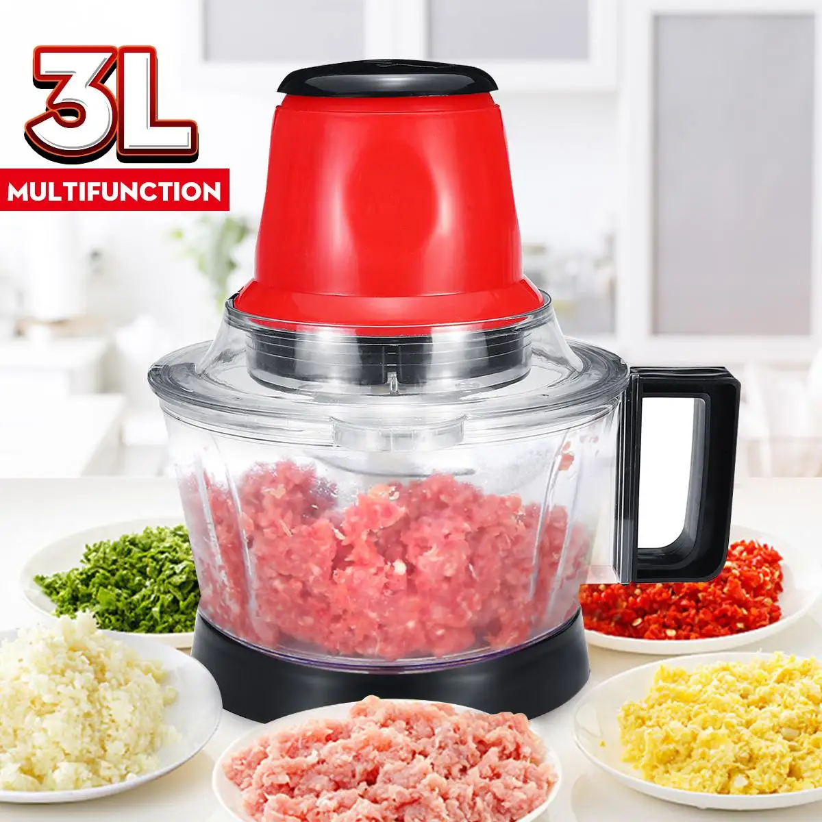 

2L/3L Mute Bearing Fit for Fruits Vegetables Meat Multifunction Electric Meat Grinder Food Vegetable Blende Stuffing Mincer