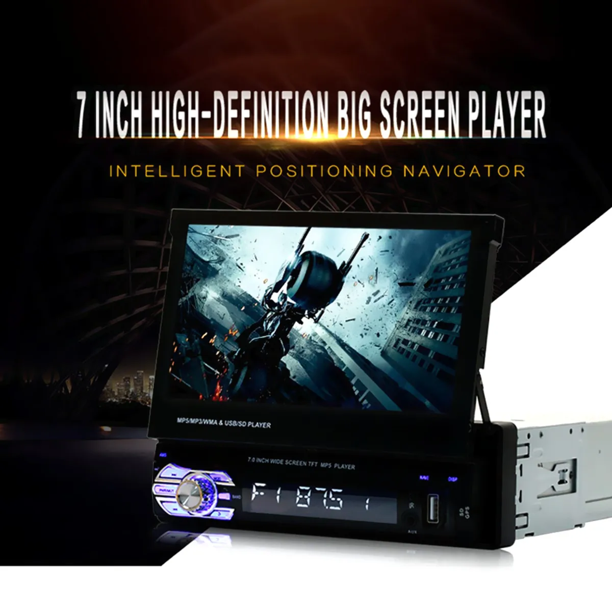 

Universal Car GPS Navi Single 1 Din 7 Inch HD Touch Screen DVD/CD/MP3/MP5 Player Bluetooth GPS Navigation+Camera