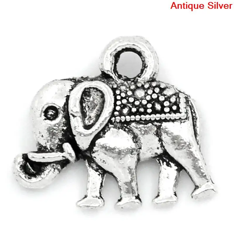 

Lovely Charm Pendants Elephant Animal Antique Silver 14x12mm,50PCs (B24612)
