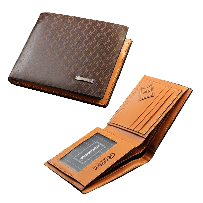 

New 2019 High Quality Vintage Men PU Leather Luxury Wallet Short Slim Male Purses Money Clip Credit Card Clutch Dollar Wallets