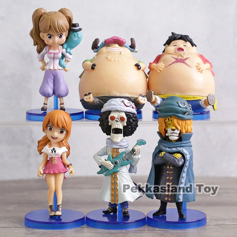 

One Piece Character Figures 6pcs Set WCF Luffy Chopper Nami Brook Pedro Pudding Toys