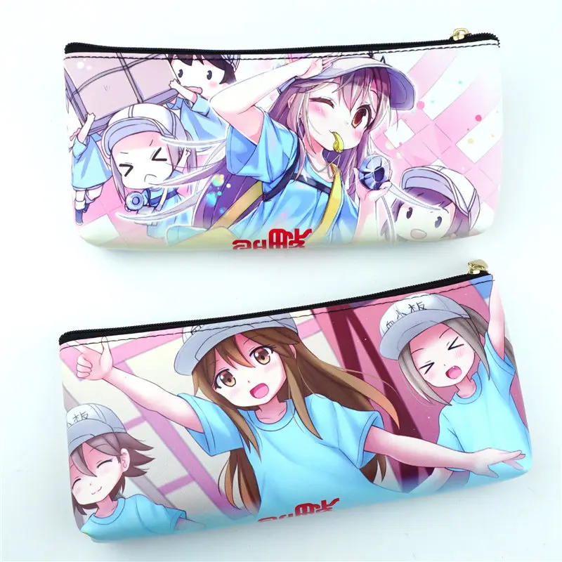 

Anime Cells at Work Platelet PU Zipper Pencil Case Student Stationery bag School Pen bag Makeup Case Cosmetic Bag makeup pouch