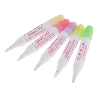 

5pcs Nail Art Corrector Pen Remove Mistake + 3 Replace Tips for Each Pen Cleaner Varnish Polish Clean
