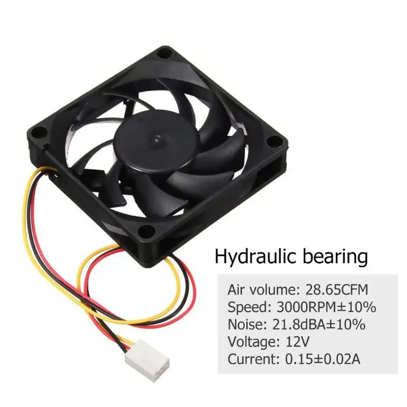 Quiet Radiator 70x70x15mm 12V Hydraulic Bearing Computer PC CPU Silent