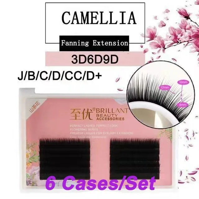 

ZHIYOU 6 Cases Camellia Hybrid Volume Mega Grafting Flower False Eyelashes Extension 0.05/0.07 Soft Thick B/C/D/CC/D+ Handmade