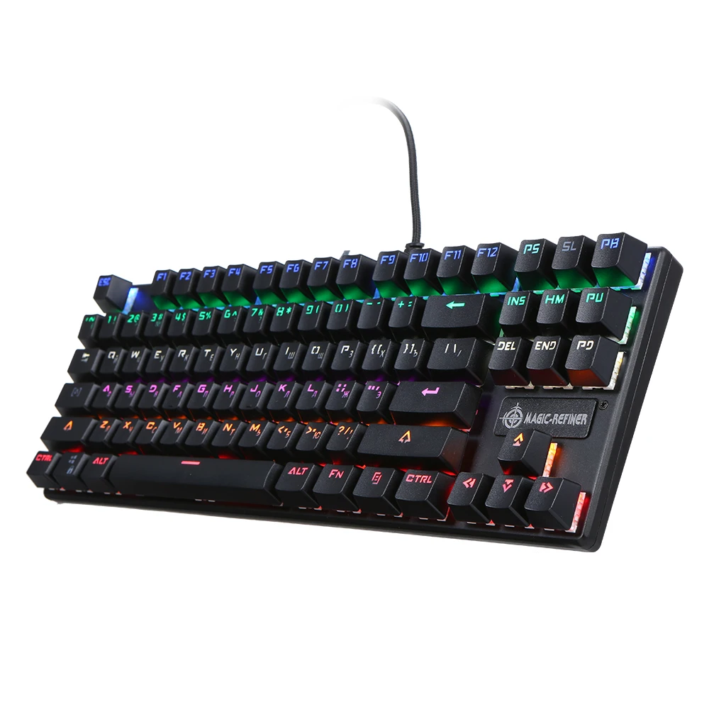 

MAGIC REFINER Mechanical Keyboard 87-key Gaming Keyboard Blue Switch N-Key Rollover Keyboard with Russian and English Languages
