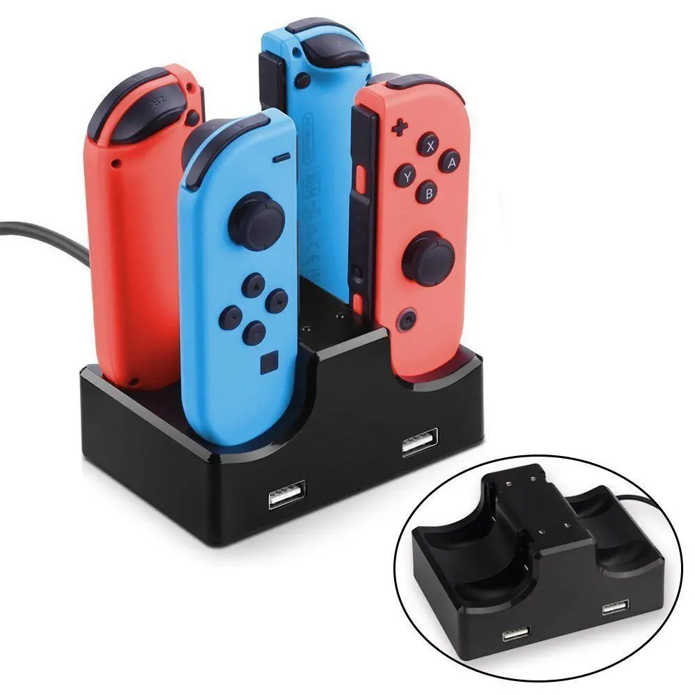 

OSTENT 4 USB LED Charging Dock Stand Charger Power Station for Nintendo Switch Joy-Con Controller